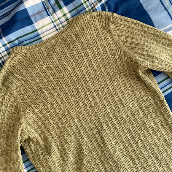 Karen Scott petite warm olive knit v-neck sweater - Picture 11 of 17